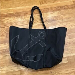 Large SEA BAGS black on black anchor